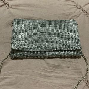 Silver bling purse